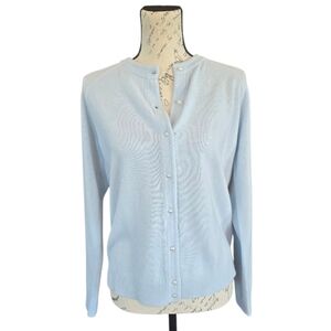 Carolyn Taylor Pale Blue Button Up Cardigan Sweater M